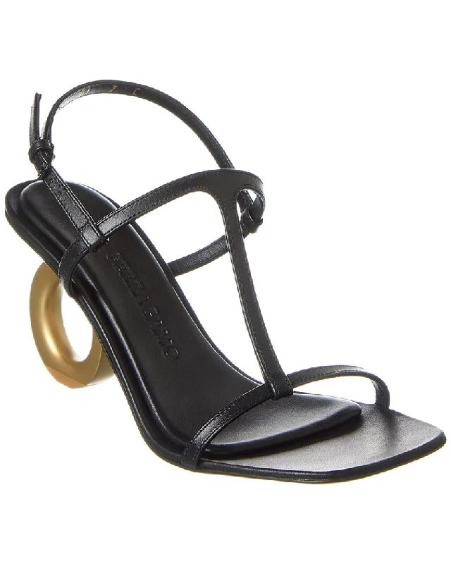 Women's Sandals with a Wedge Heel and a Tassel Detail in Orange for a Trendy LookFerragamo Elina Leather Sandal