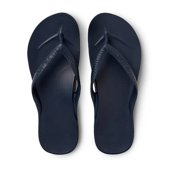 Women's Ankle - Strap Sandals with a Block Heel in Red for a Sophisticated StyleArchies Arch Support Flip Flops Navy