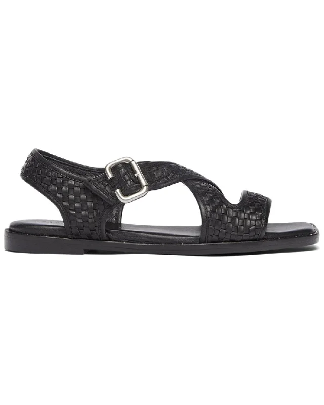 Women's Sandals with a Glitter - Coated Strap in Gold for a Sparkly Summer OutfitFreda Salvador Camille Leather Sandal