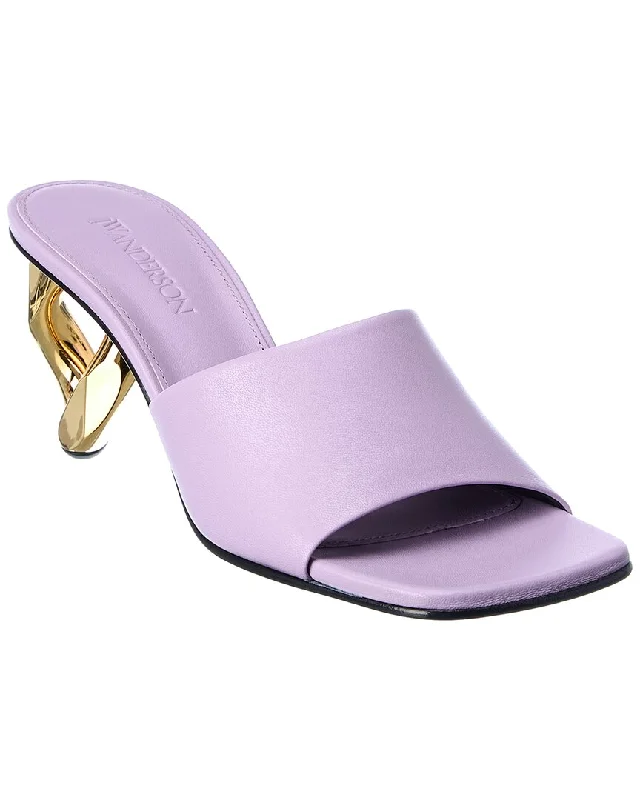 Child - Friendly Women's Sandals with a Secure Buckle in Purple for Moms on the GoJW Anderson Chain Link Leather Sandal