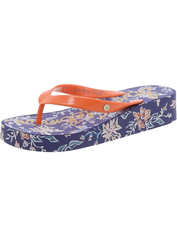 Women's Sandals with a Floral - Printed Upper in Pink for a Feminine Spring LookKylee Womens Thong Wedge Thong Sandals