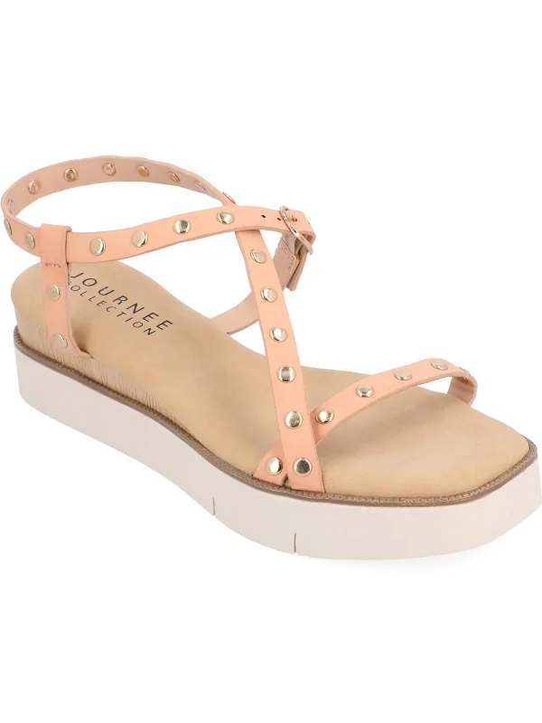 Women's Sandals with a Floral - Printed Upper in Pink for a Feminine Spring LookLindsay Womens Faux Leather Studded Slingback Sandals