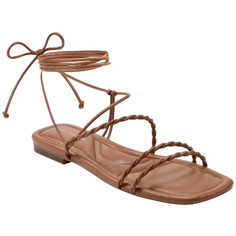 Women's Strappy Gladiator Sandals with Buckle Closures in Tan for a Boho LookMarc Fisher Womens MFLakita Faux Leather Dressy Strappy Sandals