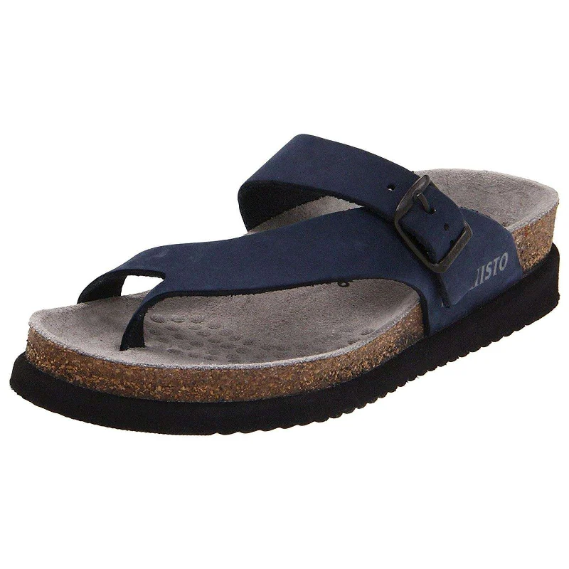 Waterproof Women's Rubber Beach Sandals with Arch Support in Blue for Water ActivitiesHelen Mix Nubuck Leather Women's Slide Sandals