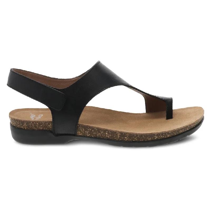 Sustainable Women's Recycled Material Sandals in Beige for Eco - Conscious ShoppersDansko Women's Reece Black Waxy Burnished