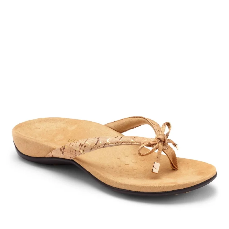 Women's Sandals with a Glitter - Coated Strap in Gold for a Sparkly Summer OutfitRest Bella Sandal - Wide Width In Gold Cork