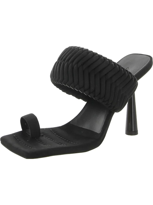 Plus Size Women's Wide - Width Platform Sandals in Black for Added Comfort and HeightRosie 1 Raso Womens Satin Braided Slide Sandals