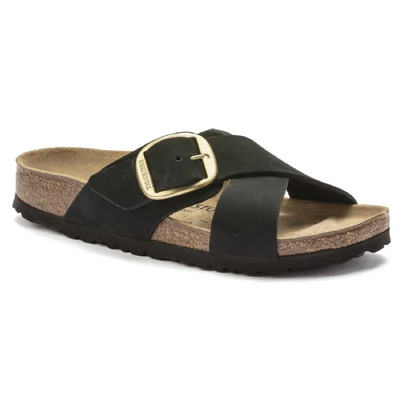 Lightweight Women's Mesh - Paneled Sandals in Yellow for BreathabilitySiena Big Buckle Narrow In Black