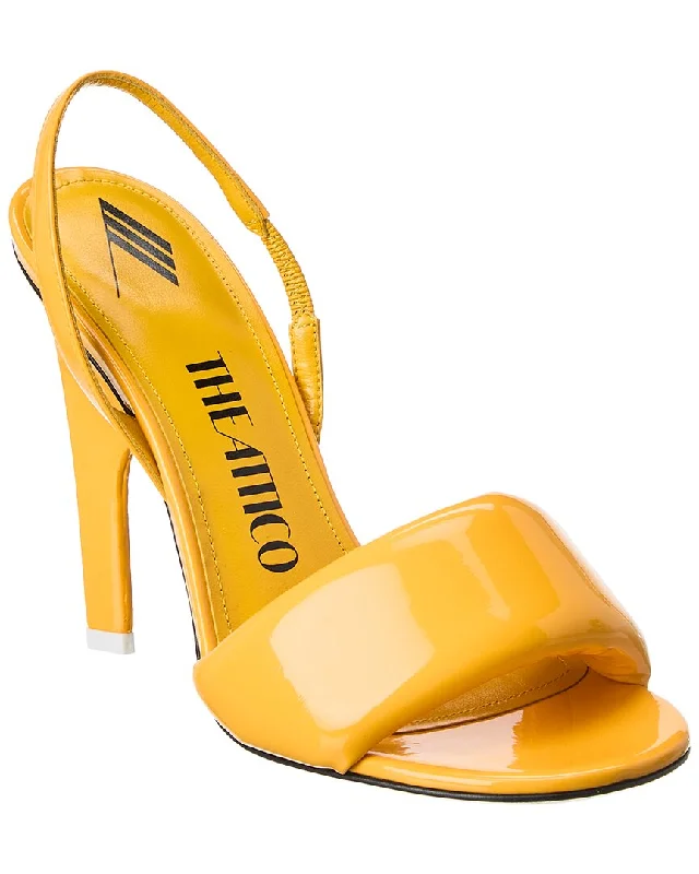 Lightweight Women's Mesh - Paneled Sandals in Yellow for BreathabilityThe Attico Rem Vinyl Slingback Sandal