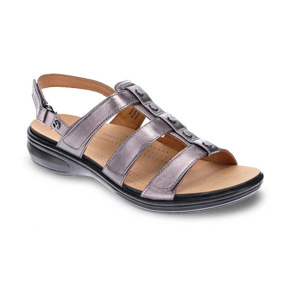 Anti - Slip Women's Sandals with a Grooved Sole in Green for Outdoor AdventuresRevere Women's Toledo Sandal Gunmetal