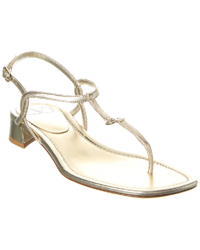 Women's Leather - Strapped Sandals with a Braided Detail in Brown for a Rustic AppealValentino VLogo Leather Sandal