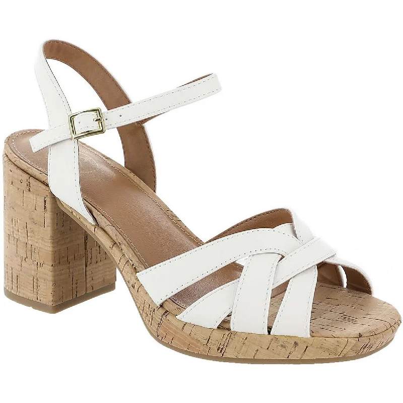 Women's Sandals with a Glitter - Coated Strap in Gold for a Sparkly Summer OutfitWhite Mountain Womens Dubonnet Faux Leather Ankle Block Heel