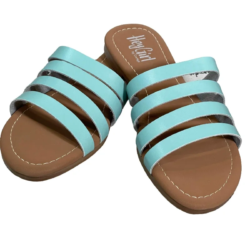 Sustainable Women's Recycled Material Sandals in Beige for Eco - Conscious ShoppersWomen's Bikini Sandal In Aqua