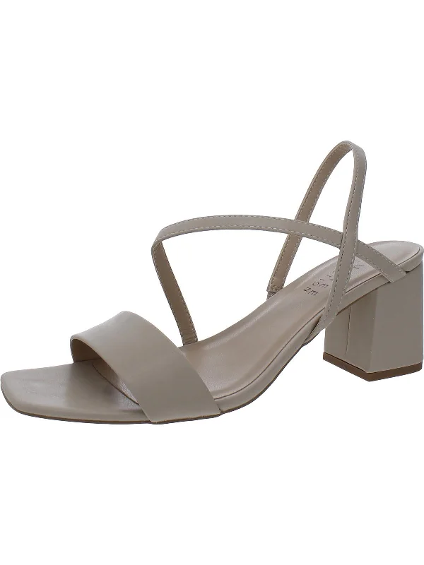 Women's Sandals with a Glitter - Coated Strap in Gold for a Sparkly Summer OutfitWomens Faux Leather Block Heels