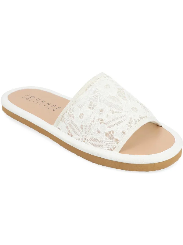 Sustainable Women's Recycled Material Sandals in Beige for Eco - Conscious ShoppersWomens Lace Flatform Sandals