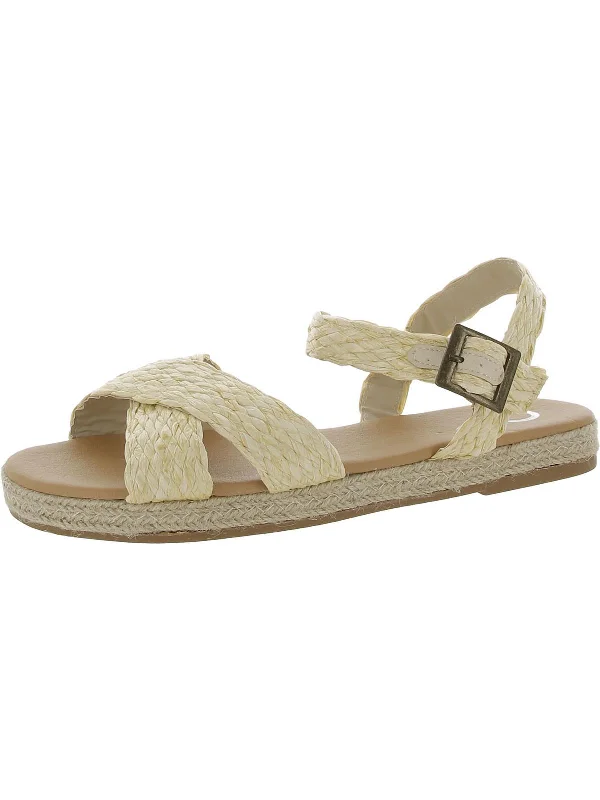 Child - Friendly Women's Sandals with a Secure Buckle in Purple for Moms on the GoWomens Raffia Espadrille Ankle Strap