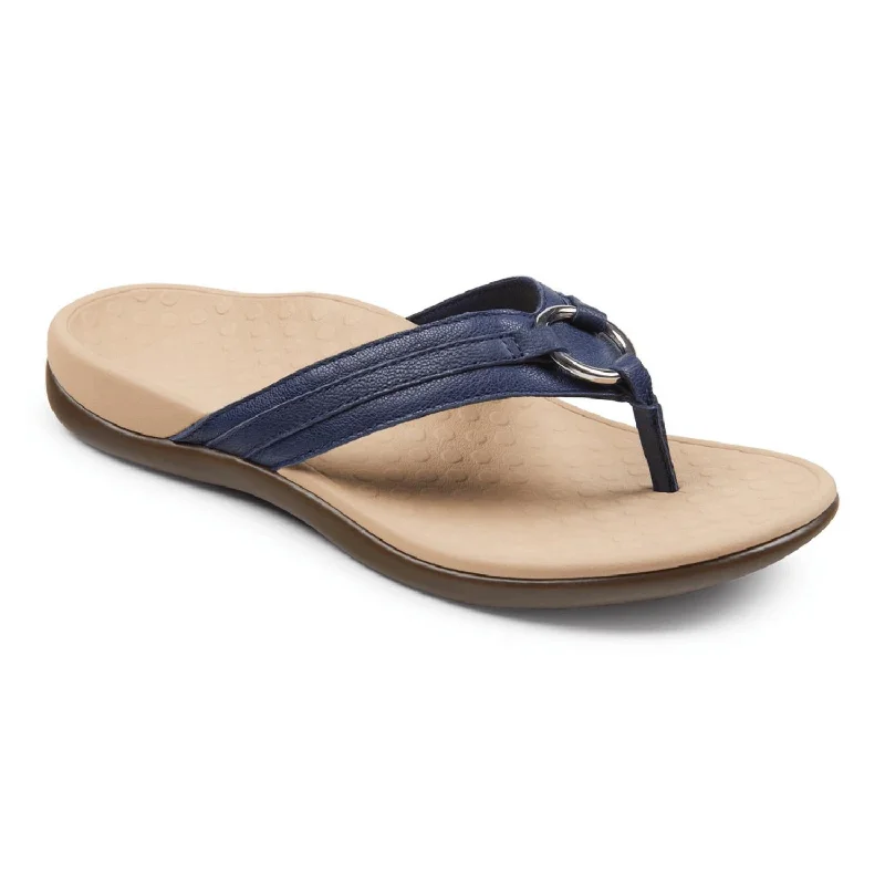 Women's Flat Slide Sandals with a Memory Foam Insole in White for All - Day ComfortWomen's Tide Aloe Sandal - Medium Width In Navy