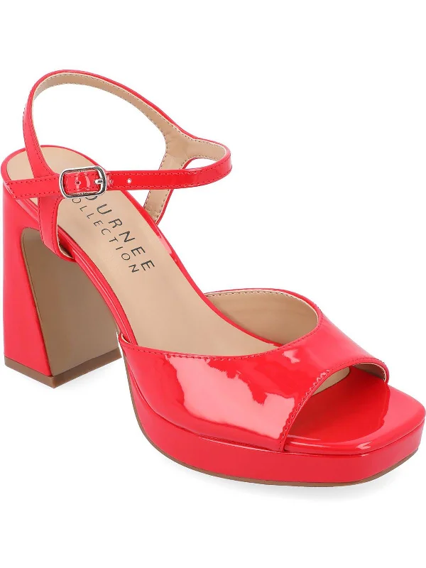 Adjustable Strap Women's Sandals with a Padded Heel in Pink for a Custom FitZIARRE Womens Patent Leather Ankle Strap